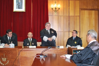 El nuevo magistrado de la Audiencia de Murcia durante el acto